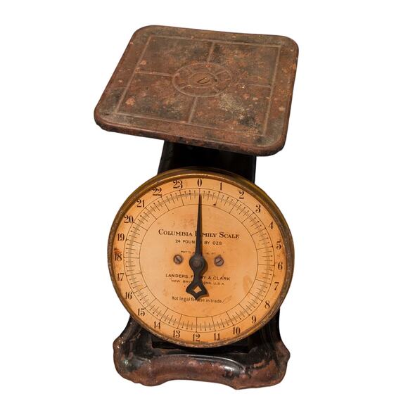 VINTAGE LANDERS, FRARY, & CLARK 24 LB. COLUMBIA FAMILY SCALE - Picture 1 of 5